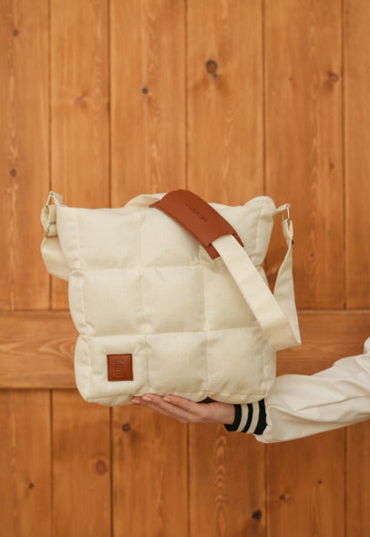 Quilted Medium Size Shoulder Bag - White