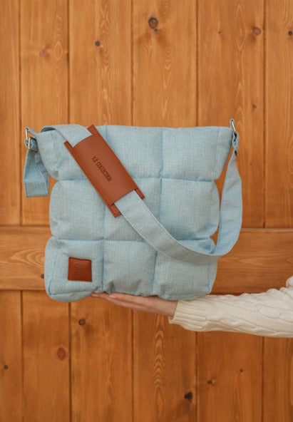 Quilted Medium Size Shoulder Bag - Baby Blue