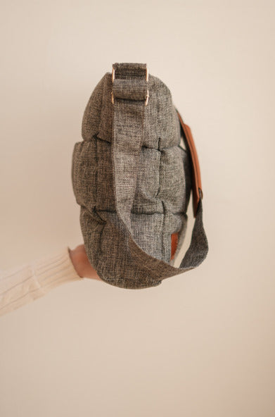 Quilted Medium Size Shoulder Bag - Grey