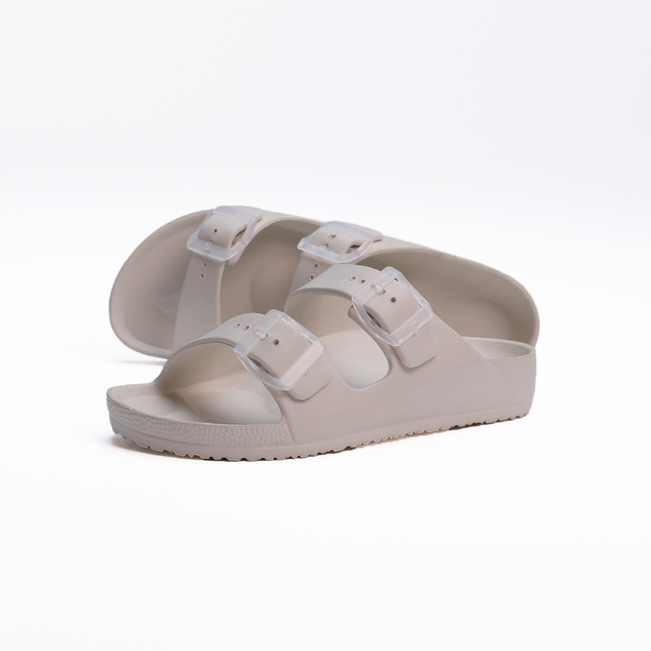 EVA Double Buckle Men Slippers - Grey