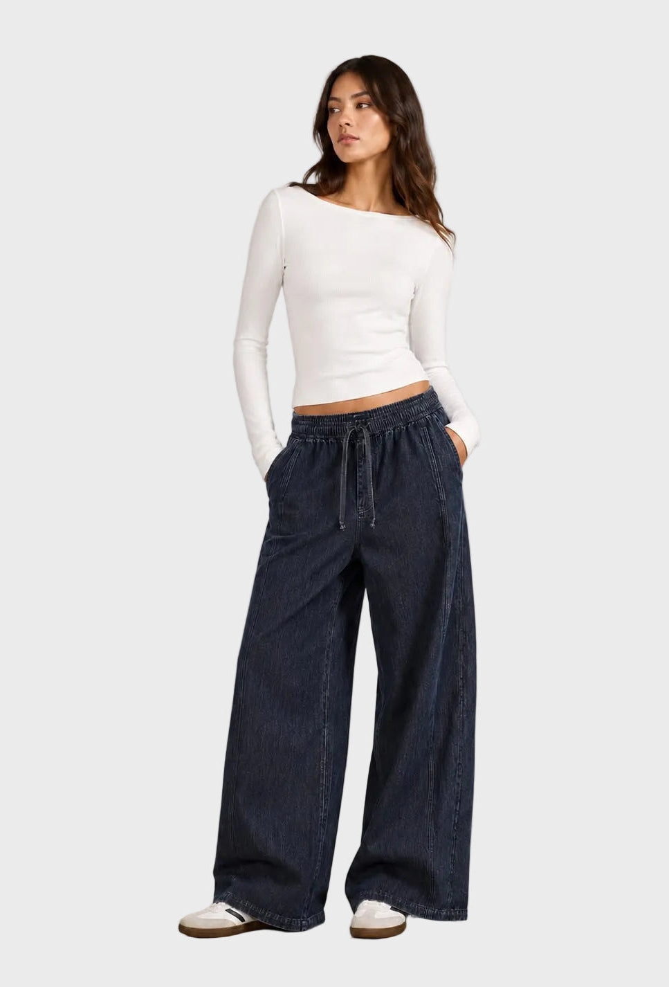 Raw denim joggers