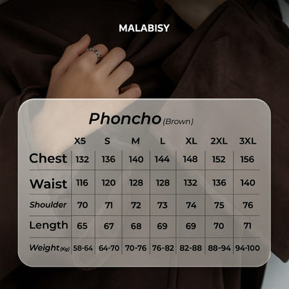 Suede Solid Poncho – Brown