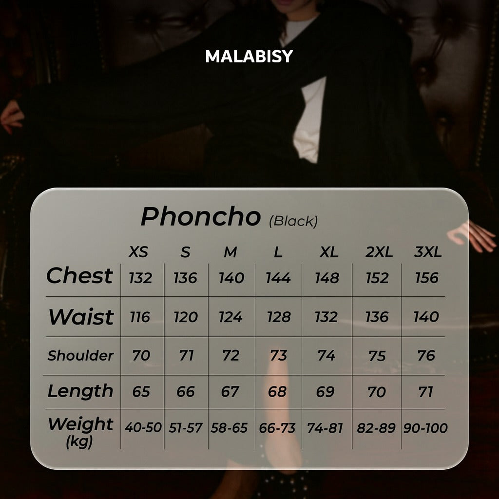 Suede Solid Poncho – Black