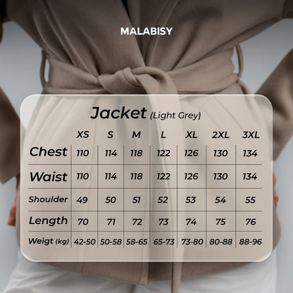 Wool Belted Jacket – Light Grey