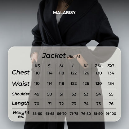 Wool Belted Jacket – Black