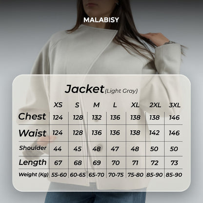 Wool Asymmetric Button Jacket – Light Grey