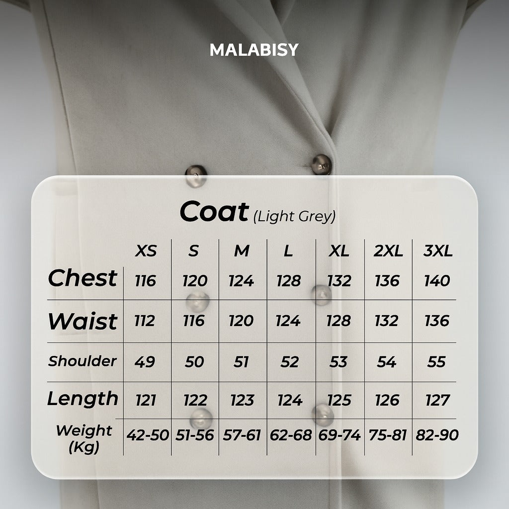 Wool Double-Breasted Coat – Light Grey