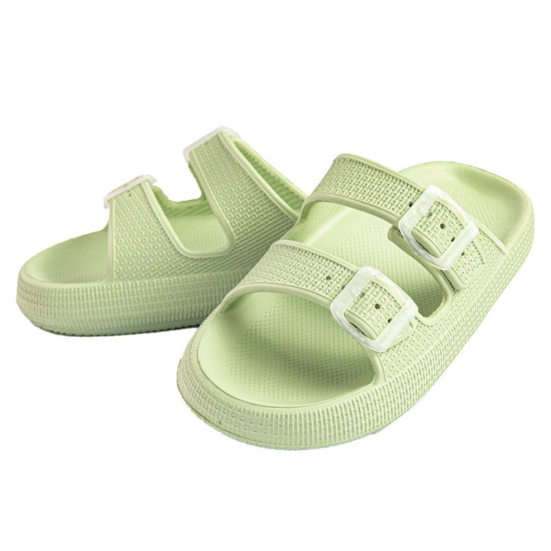 EVA–PVC Solid Slippers – Grey Lemon