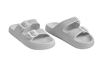 EVA–PVC Solid Slippers – Grey