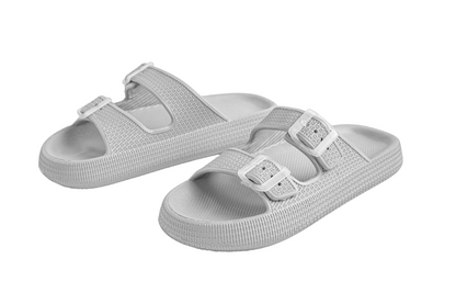 EVA–PVC Solid Slippers – Grey