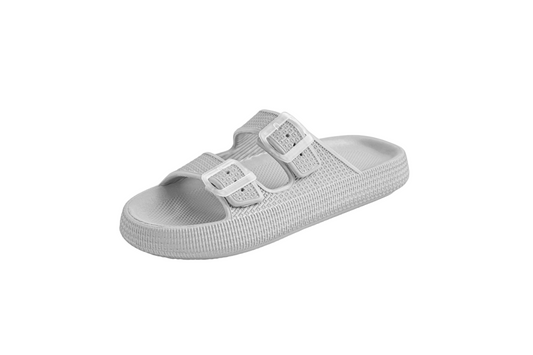 EVA–PVC Solid Slippers – Grey