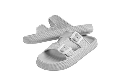 EVA–PVC Solid Slippers – Grey