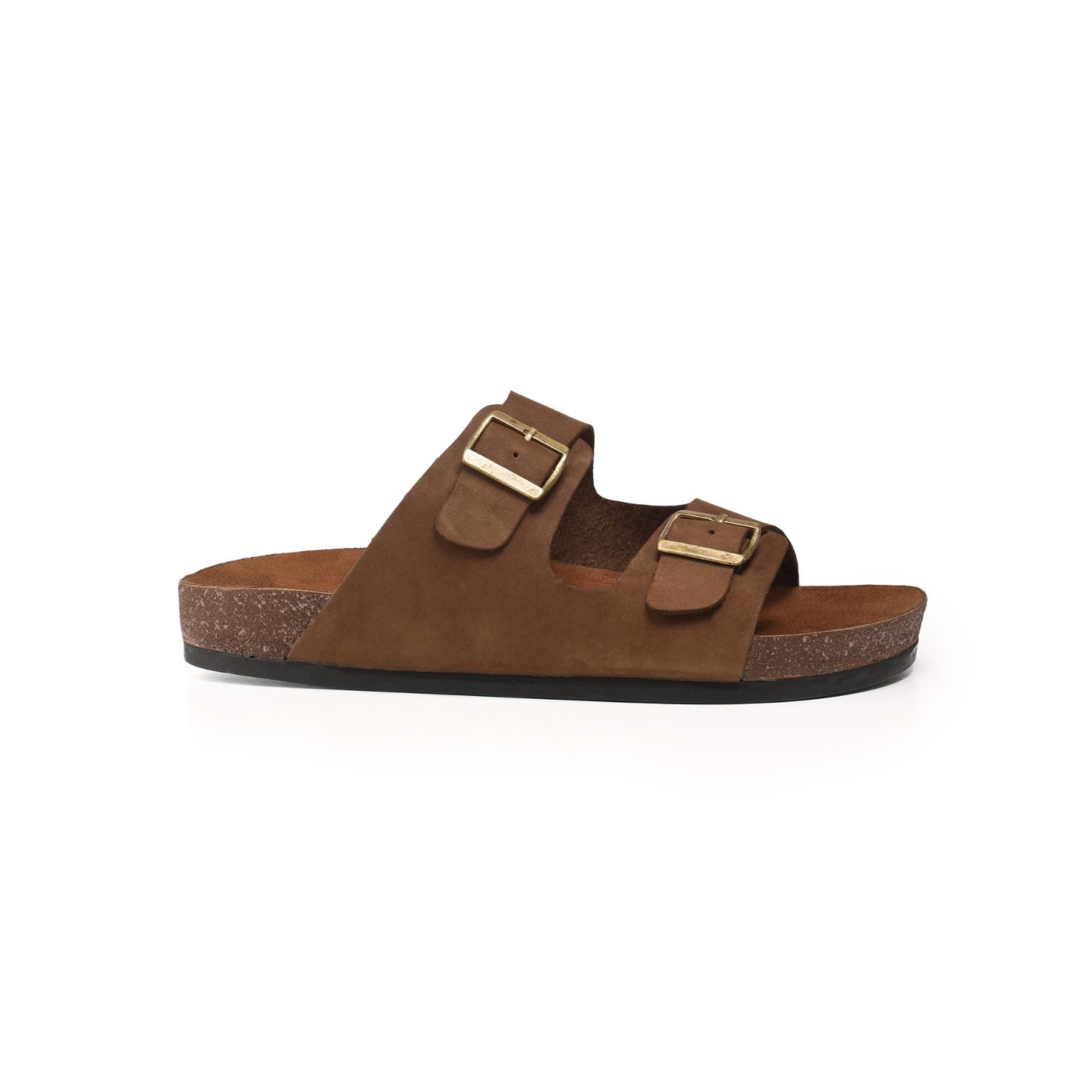 Men's Suede Leather Slipper-Brown