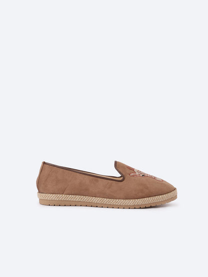 Suede Flat Ballerina Shoes