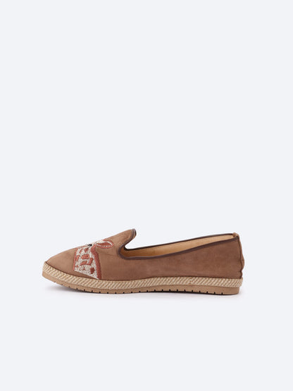 Suede Flat Ballerina Shoes