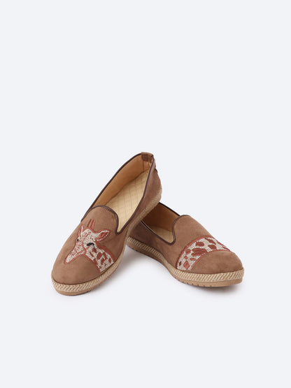 Suede Flat Ballerina Shoes