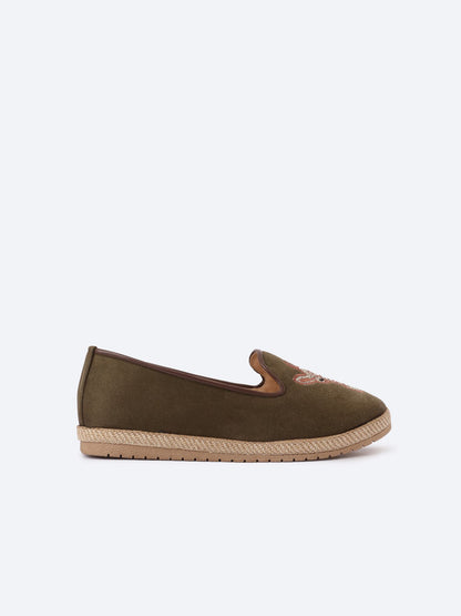 Suede Flat Ballerina Shoes