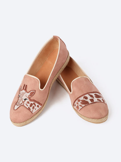 Ballerina Flat Comfortable Shamwah Flat Giraffe Styl 2 Pink Nud