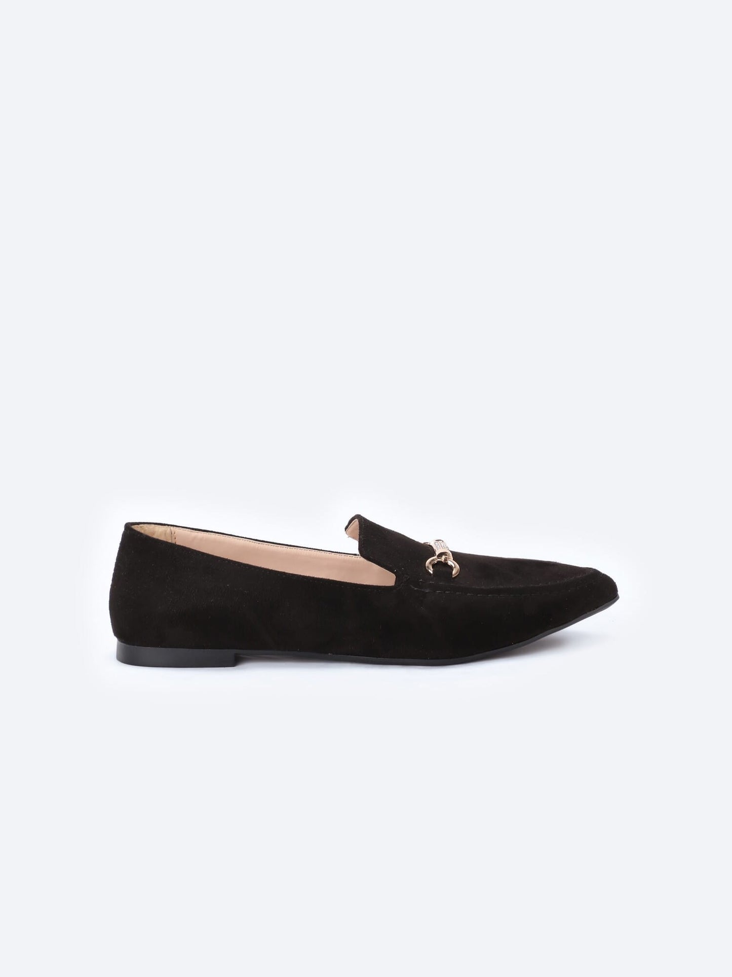 Suede Flat Ballerina Shoes Sharp Edge With Accessories