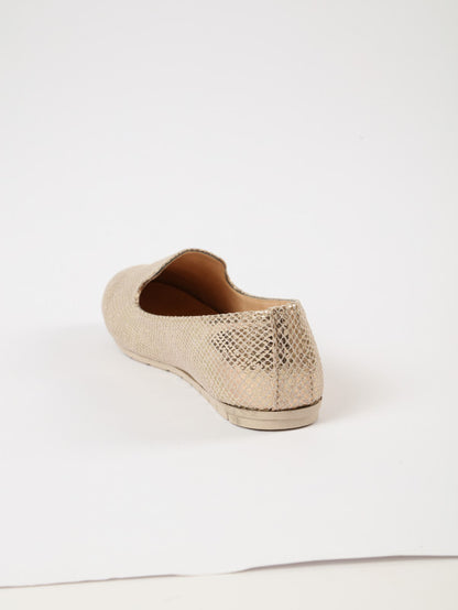 Ballerina Flat Comfortable Snake Gold Metalic Dotted