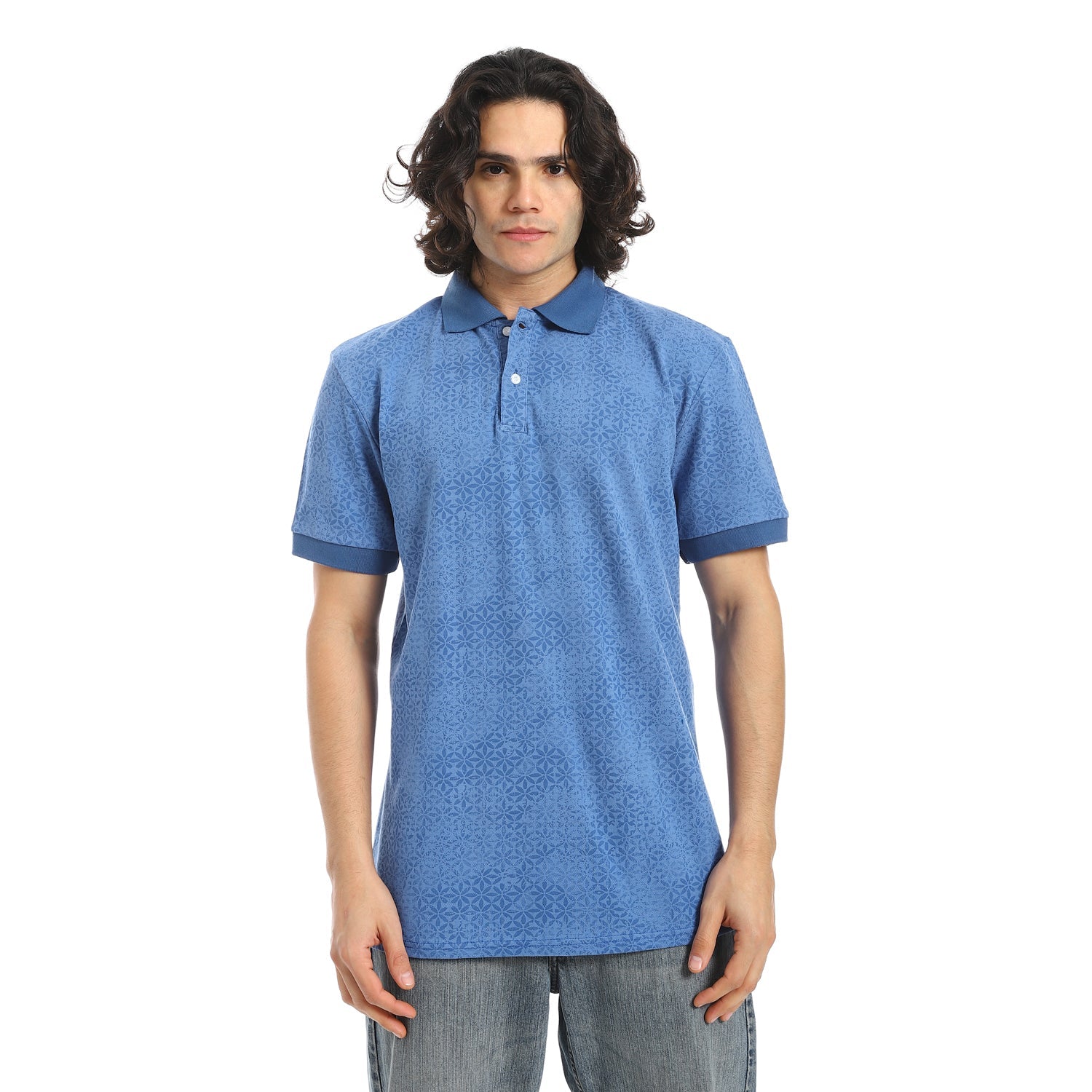Self Pattern Regular Fit Polo Shirt