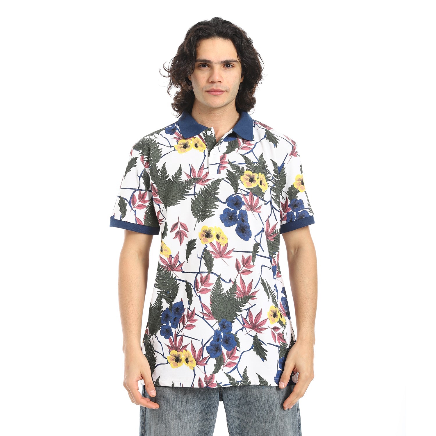 Self Pattern Regular Fit Polo Shirt