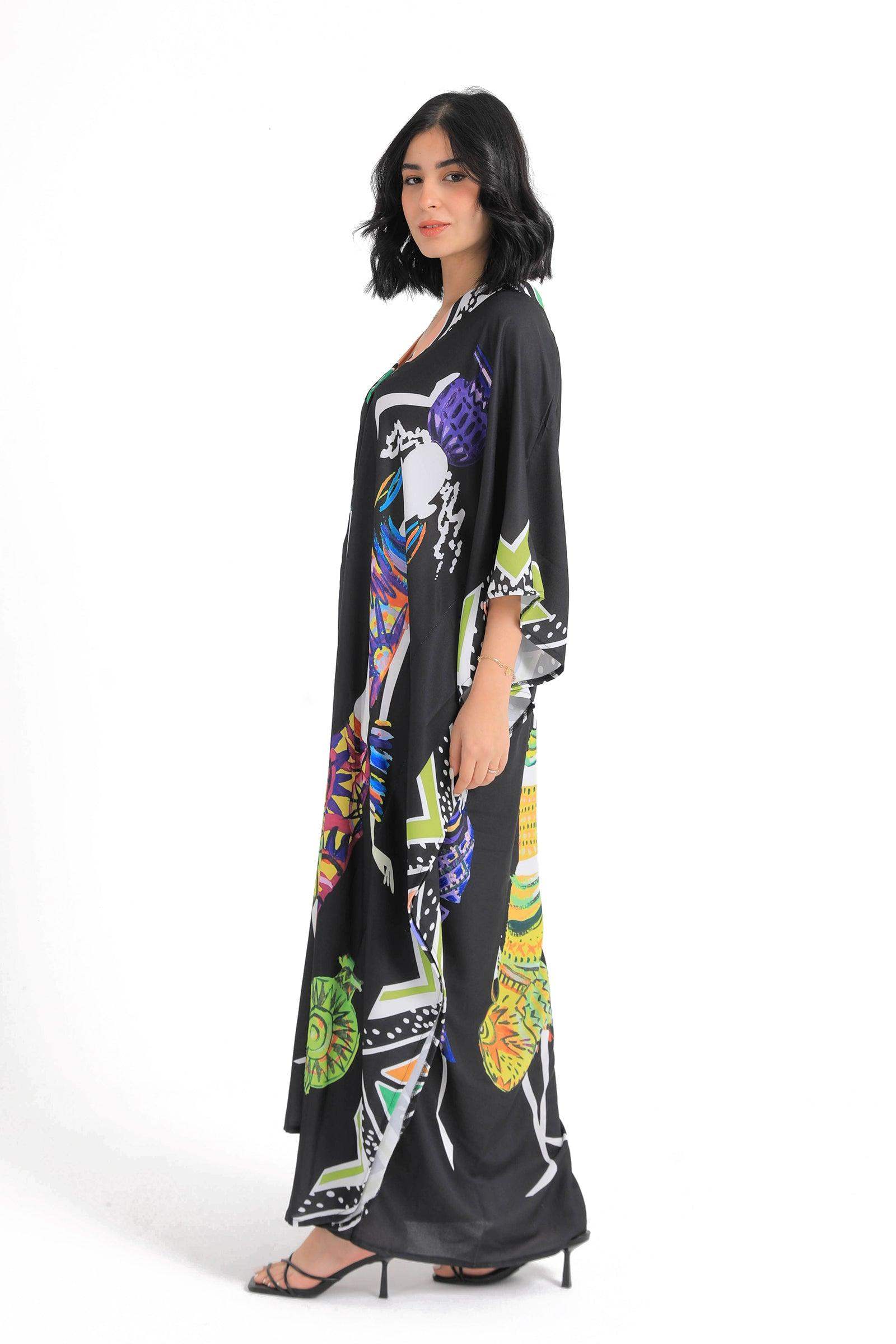 African Print Poncho Dress - Carina - ÙƒØ§Ø±ÙŠÙ†Ø§