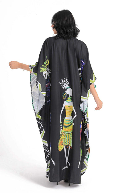 African Print Poncho Dress - Carina - ÙƒØ§Ø±ÙŠÙ†Ø§