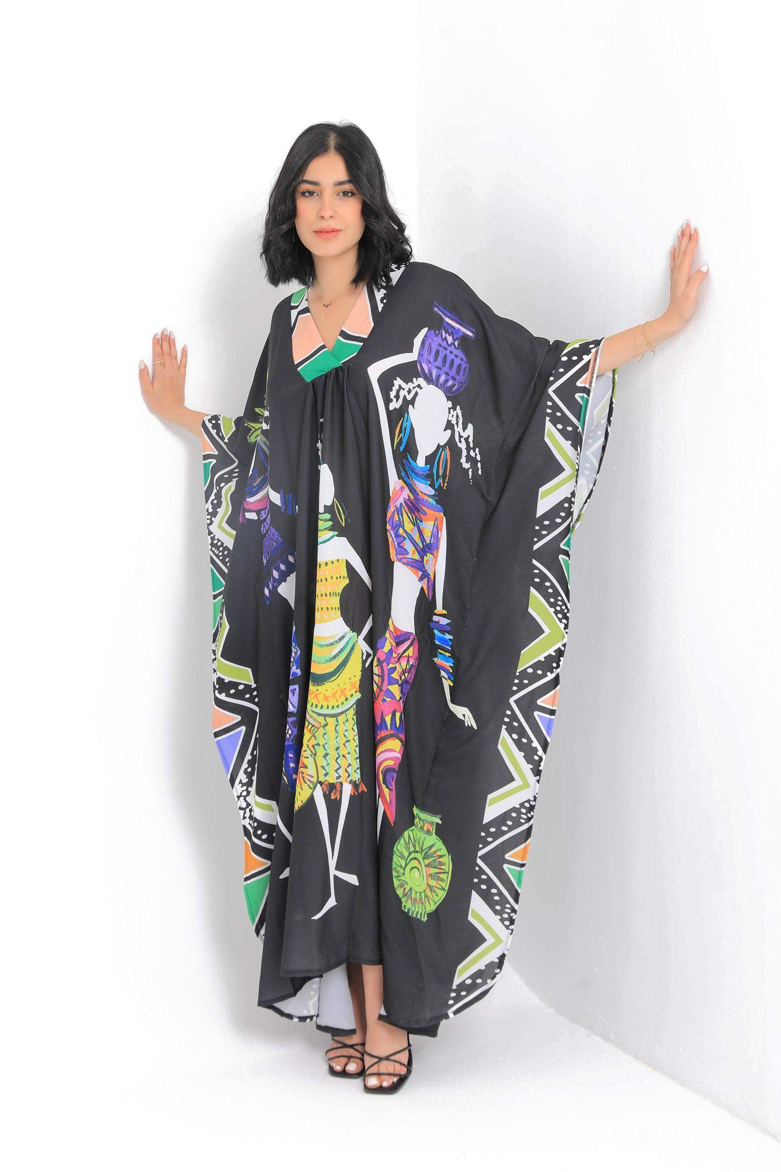 African Print Poncho Dress - Carina - ÙƒØ§Ø±ÙŠÙ†Ø§