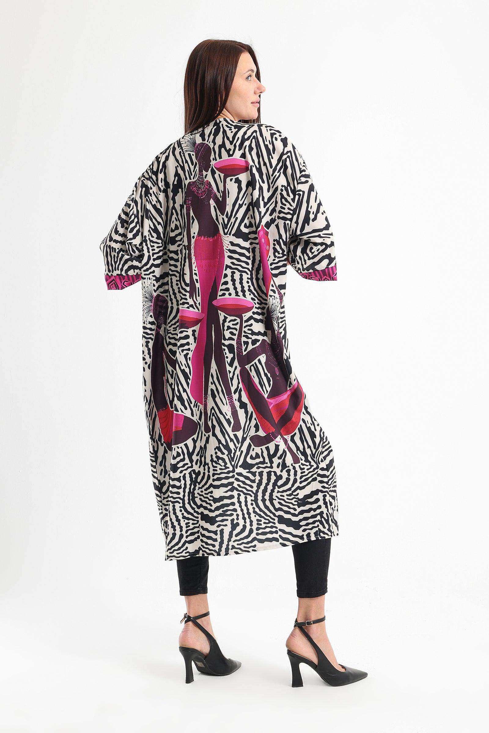 African Printed Loose Fit Kimono - Carina - ÙƒØ§Ø±ÙŠÙ†Ø§