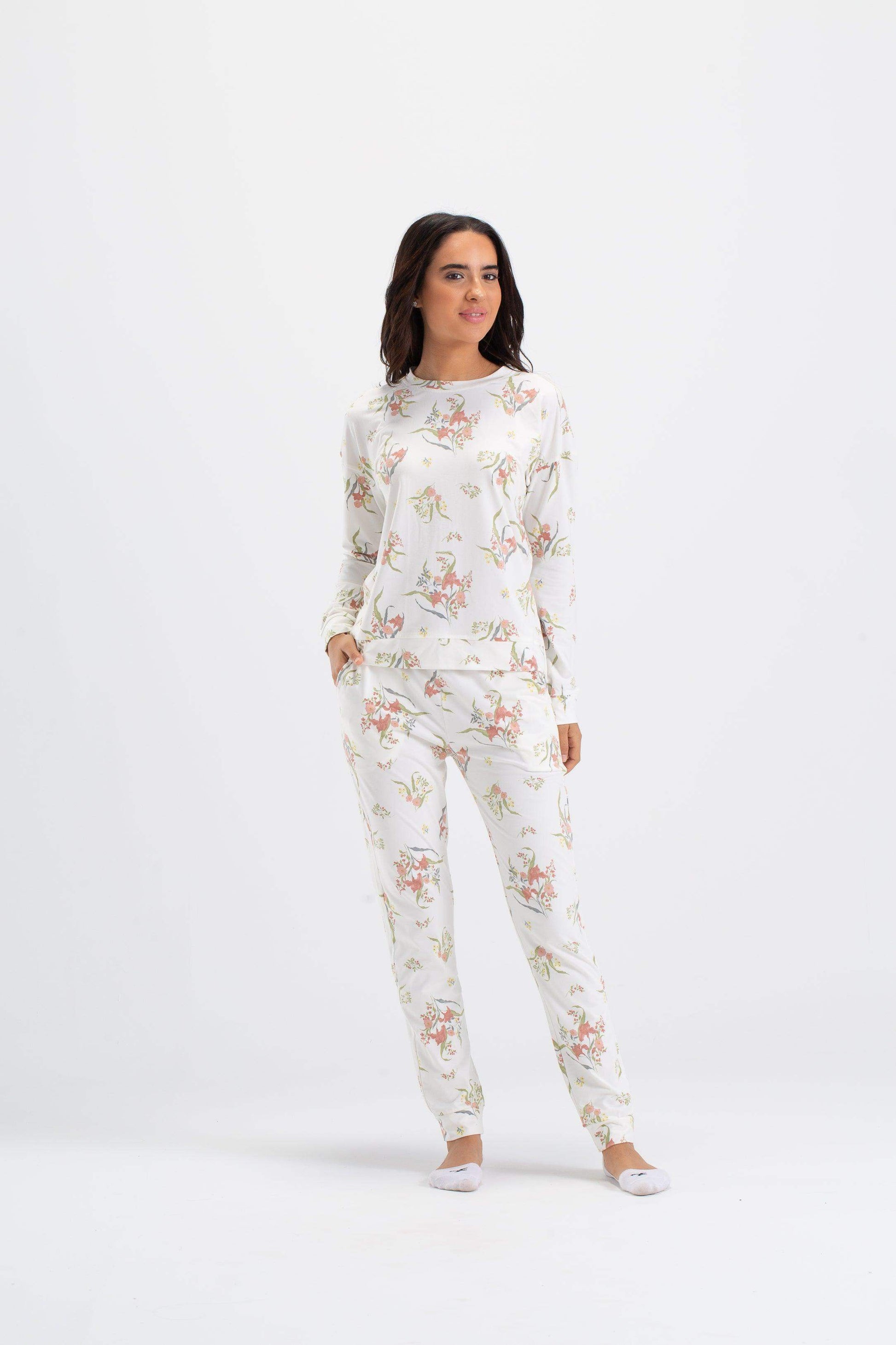 All Over Floral Print Pyjama Set - Carina - ÙƒØ§Ø±ÙŠÙ†Ø§