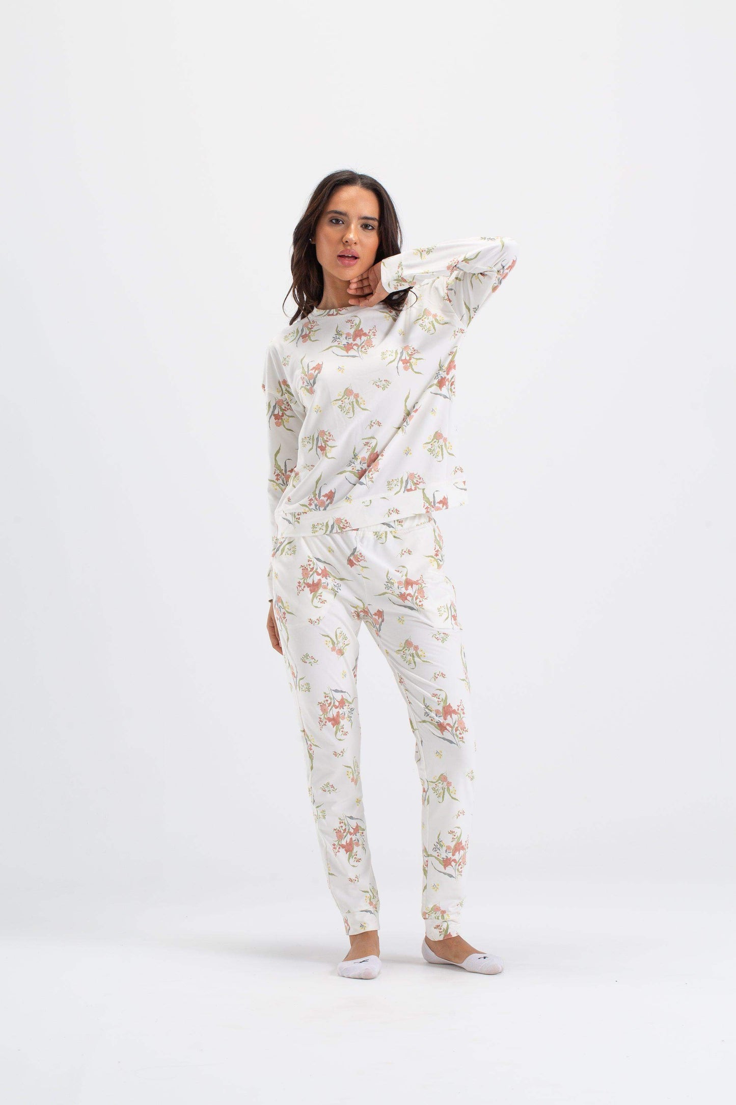 All Over Floral Print Pyjama Set - Carina - ÙƒØ§Ø±ÙŠÙ†Ø§