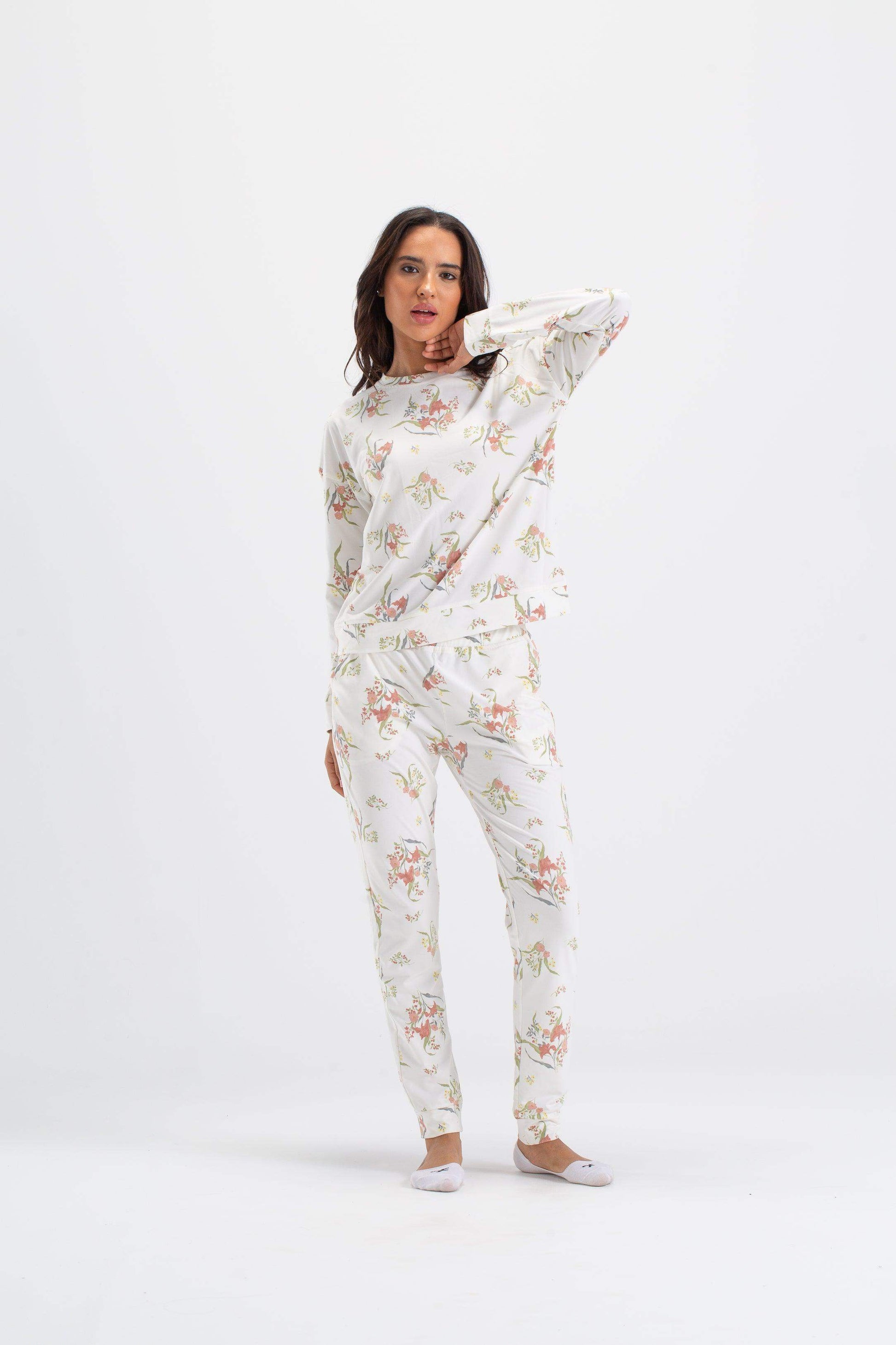 All Over Floral Print Pyjama Set - Carina - ÙƒØ§Ø±ÙŠÙ†Ø§