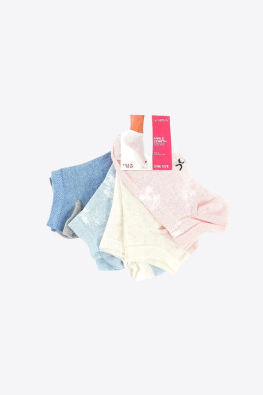 Ankle Length Socks - 5 Pairs - Carina - ÙƒØ§Ø±ÙŠÙ†Ø§