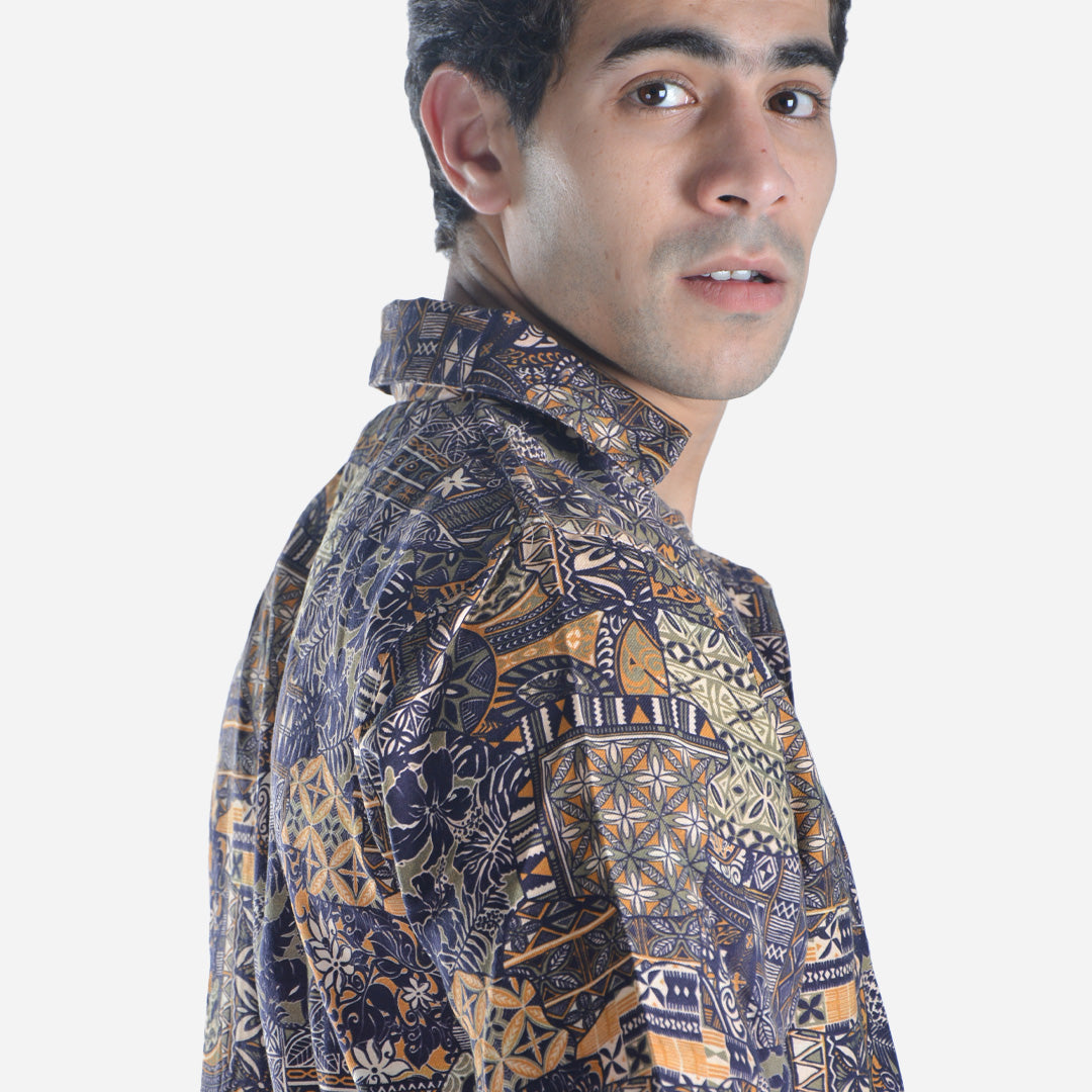 Cotton printed Hawaii shirt- Sun Set