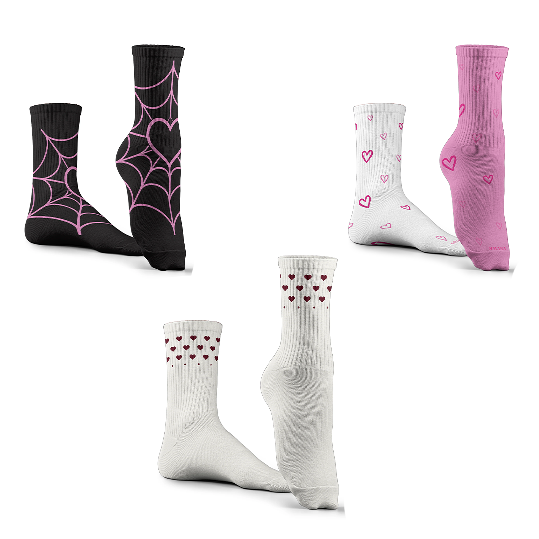 Sugar Hearts Socks Set Of 3