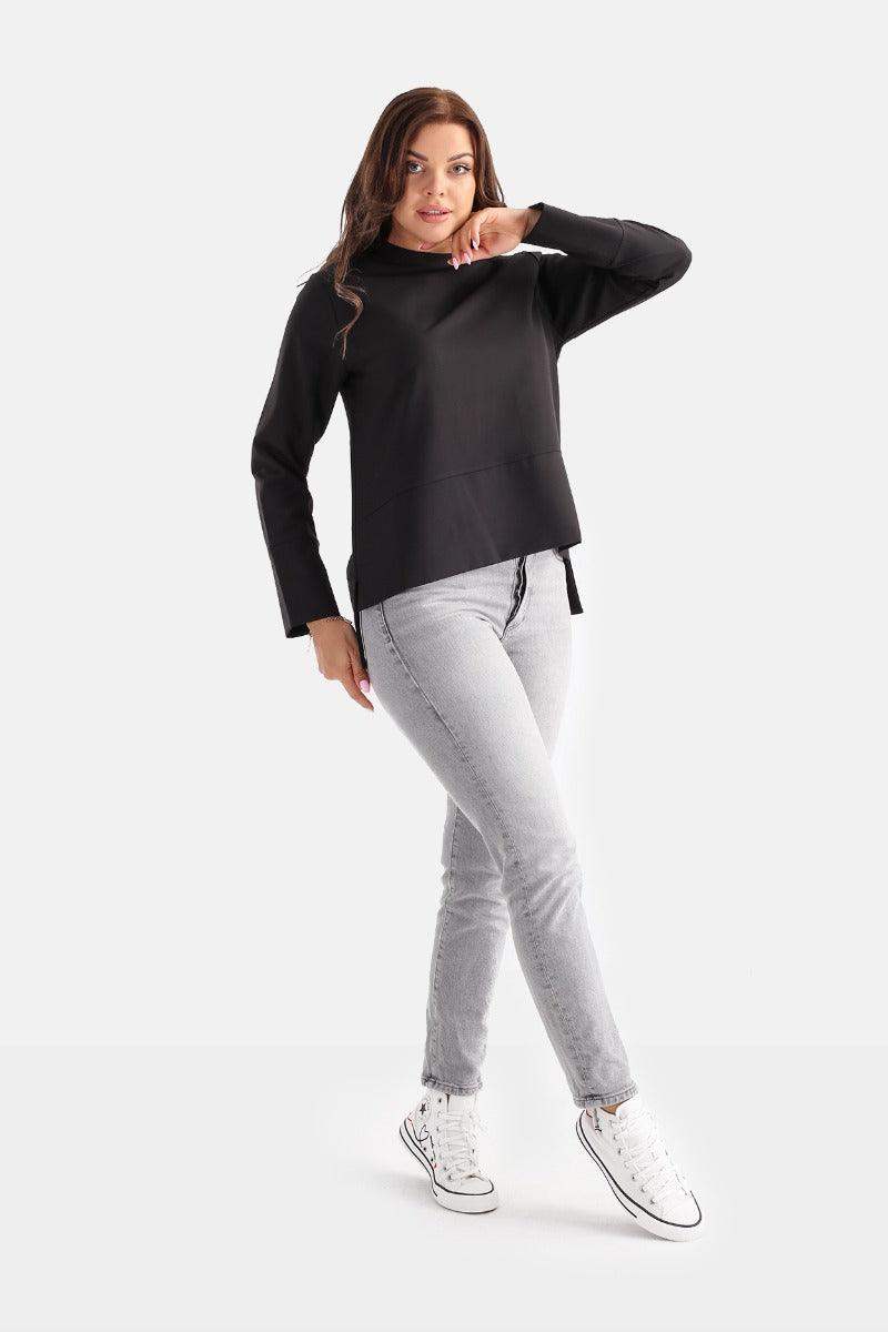 Asymmetric Cotton Blend Blouse - Carina - ÙƒØ§Ø±ÙŠÙ†Ø§