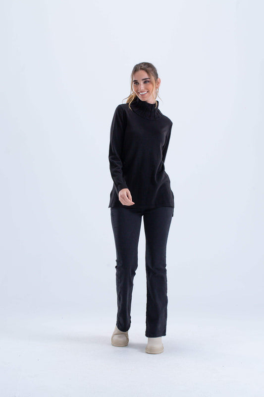 Asymmetrical Black Pullover - Carina - ÙƒØ§Ø±ÙŠÙ†Ø§