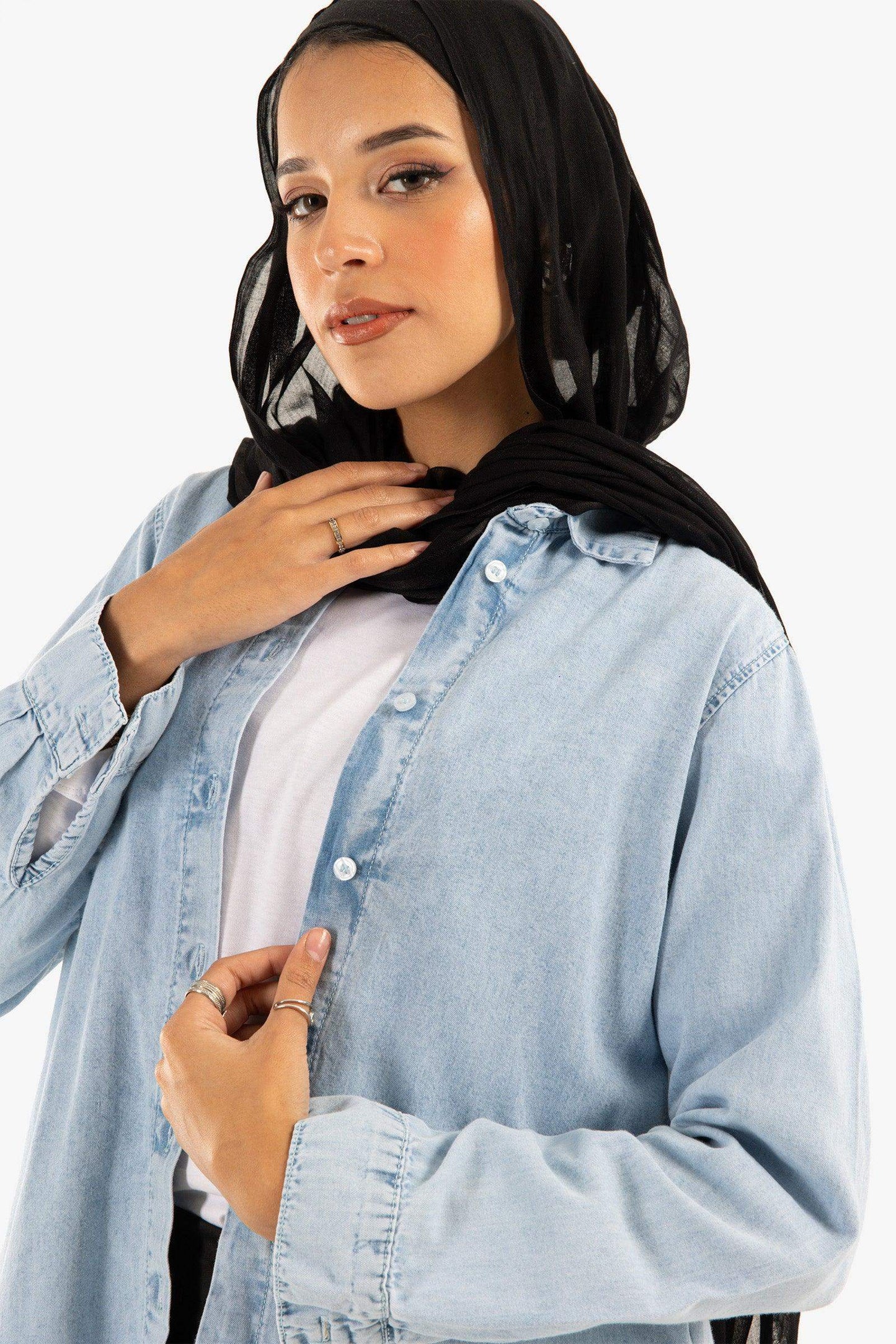 Asymmetrical Denim Shirt - Carina - ÙƒØ§Ø±ÙŠÙ†Ø§