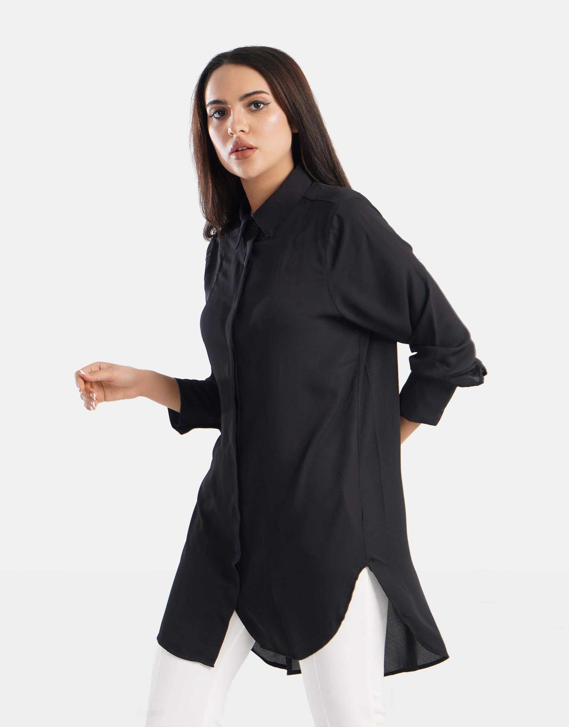 Asymmetrical Relaxed Fit Shirt - Carina - ÙƒØ§Ø±ÙŠÙ†Ø§