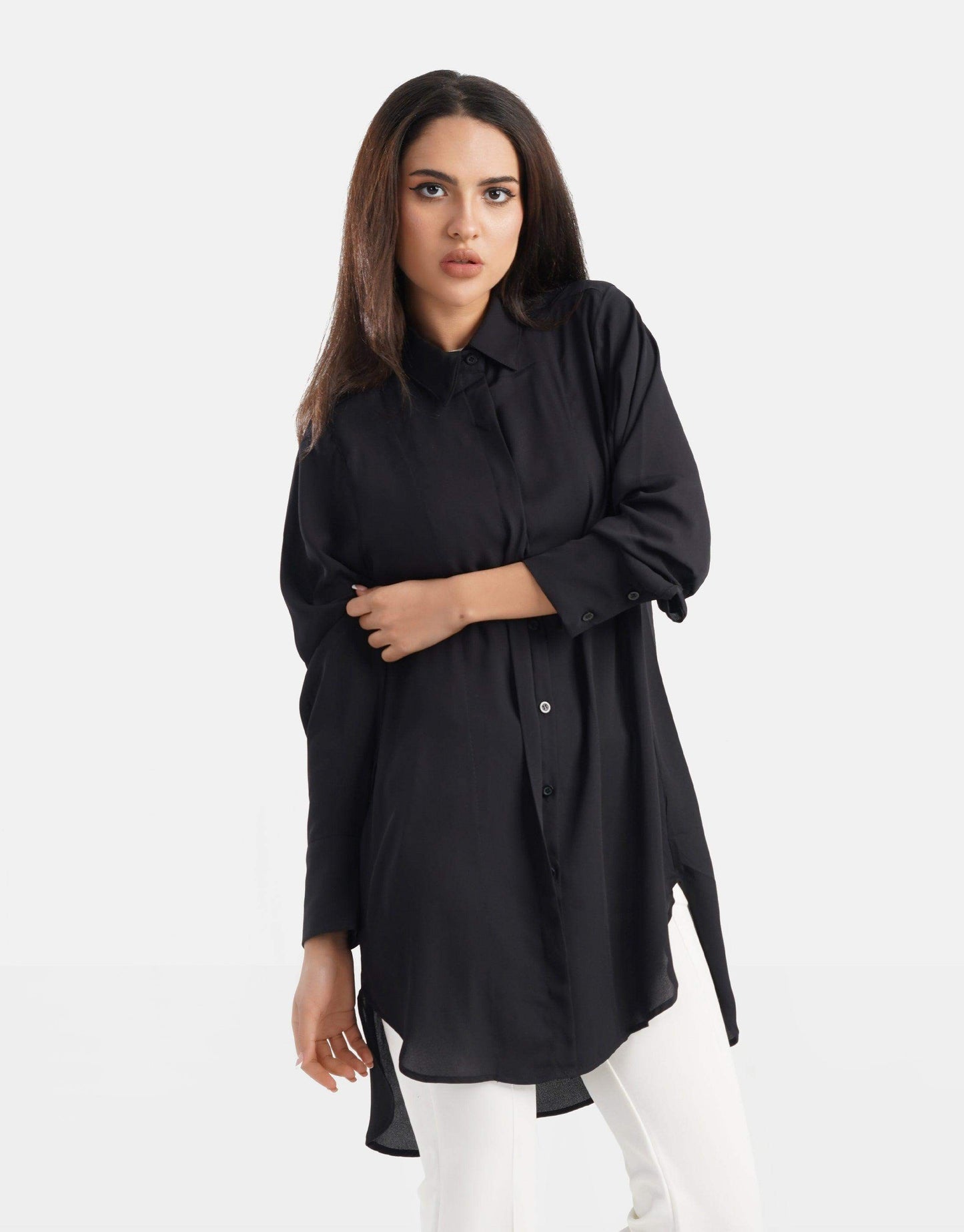 Asymmetrical Relaxed Fit Shirt - Carina - ÙƒØ§Ø±ÙŠÙ†Ø§