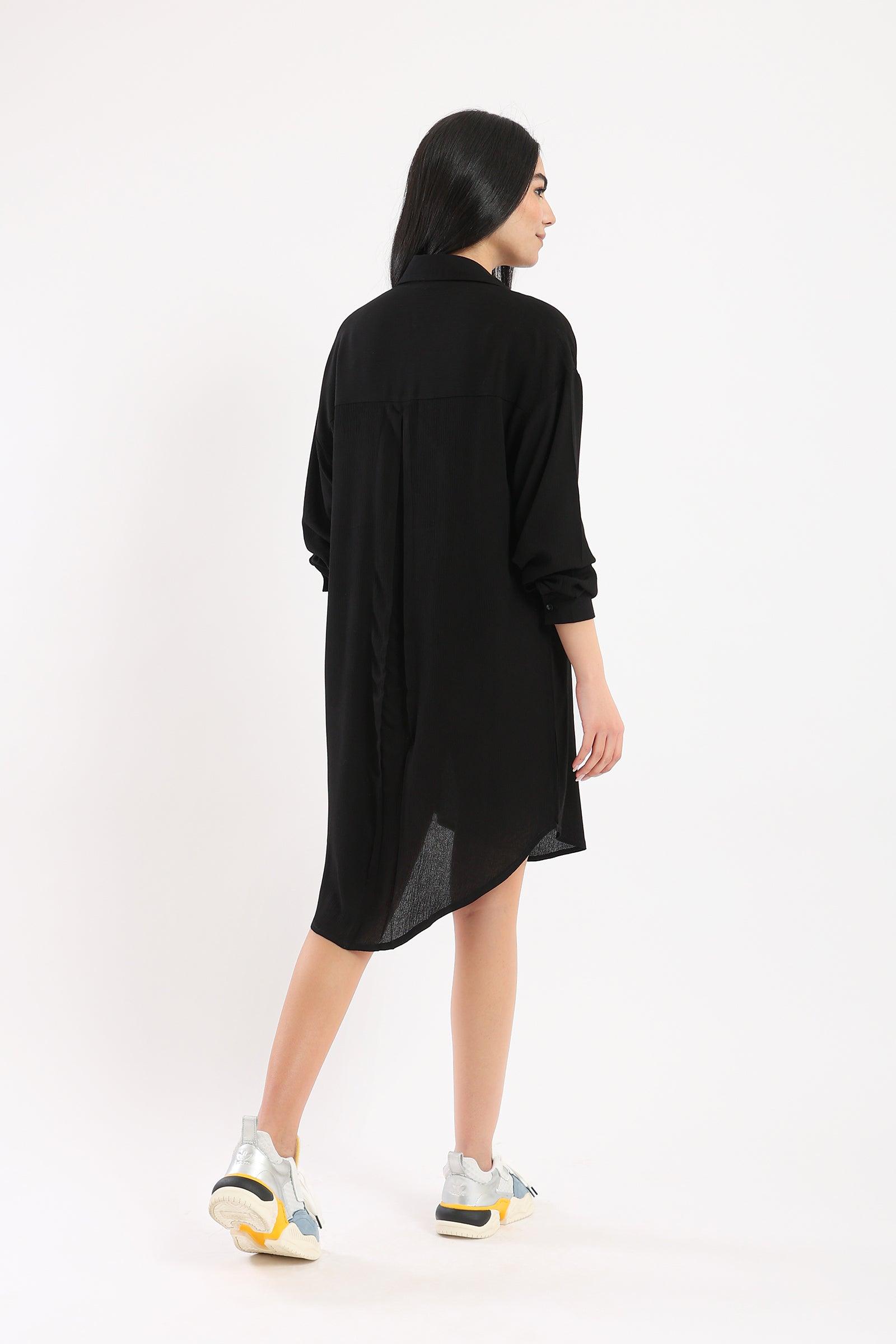 Asymmetrical Shirt Dress - Clue Wear