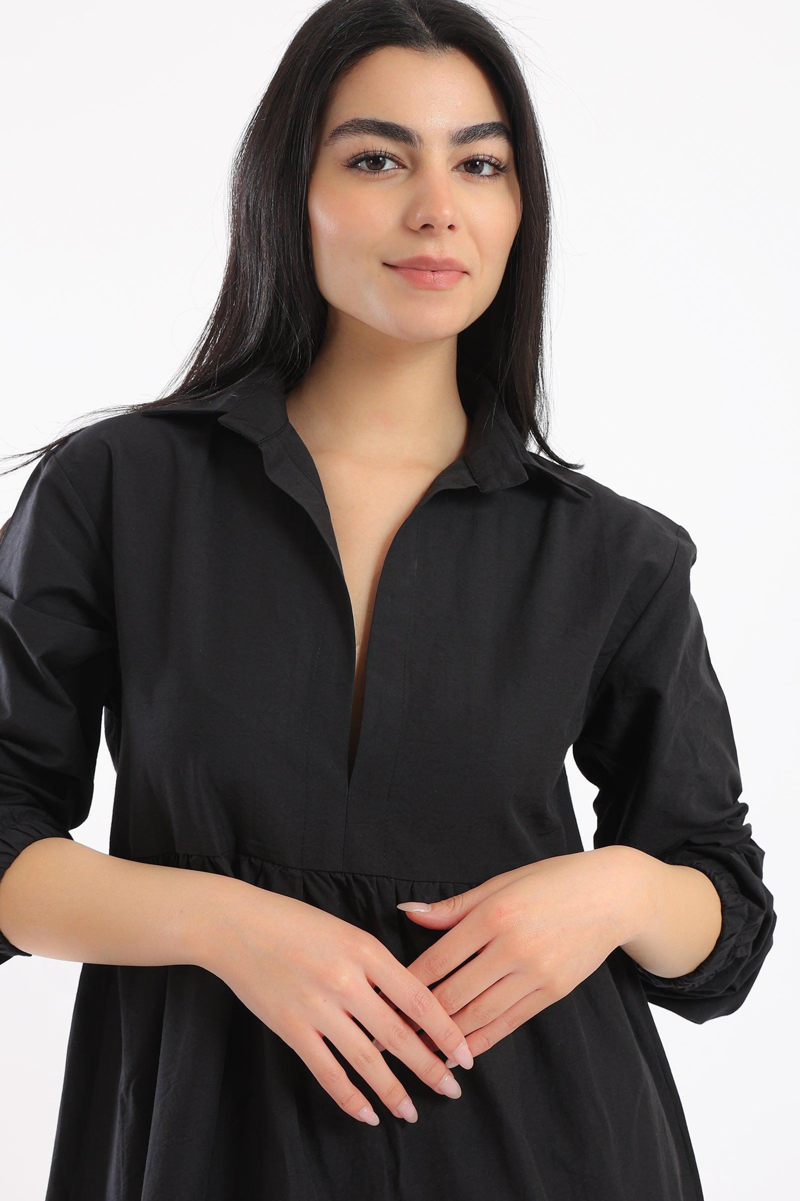 Asymmetrical Shirt Dress - Clue Wear