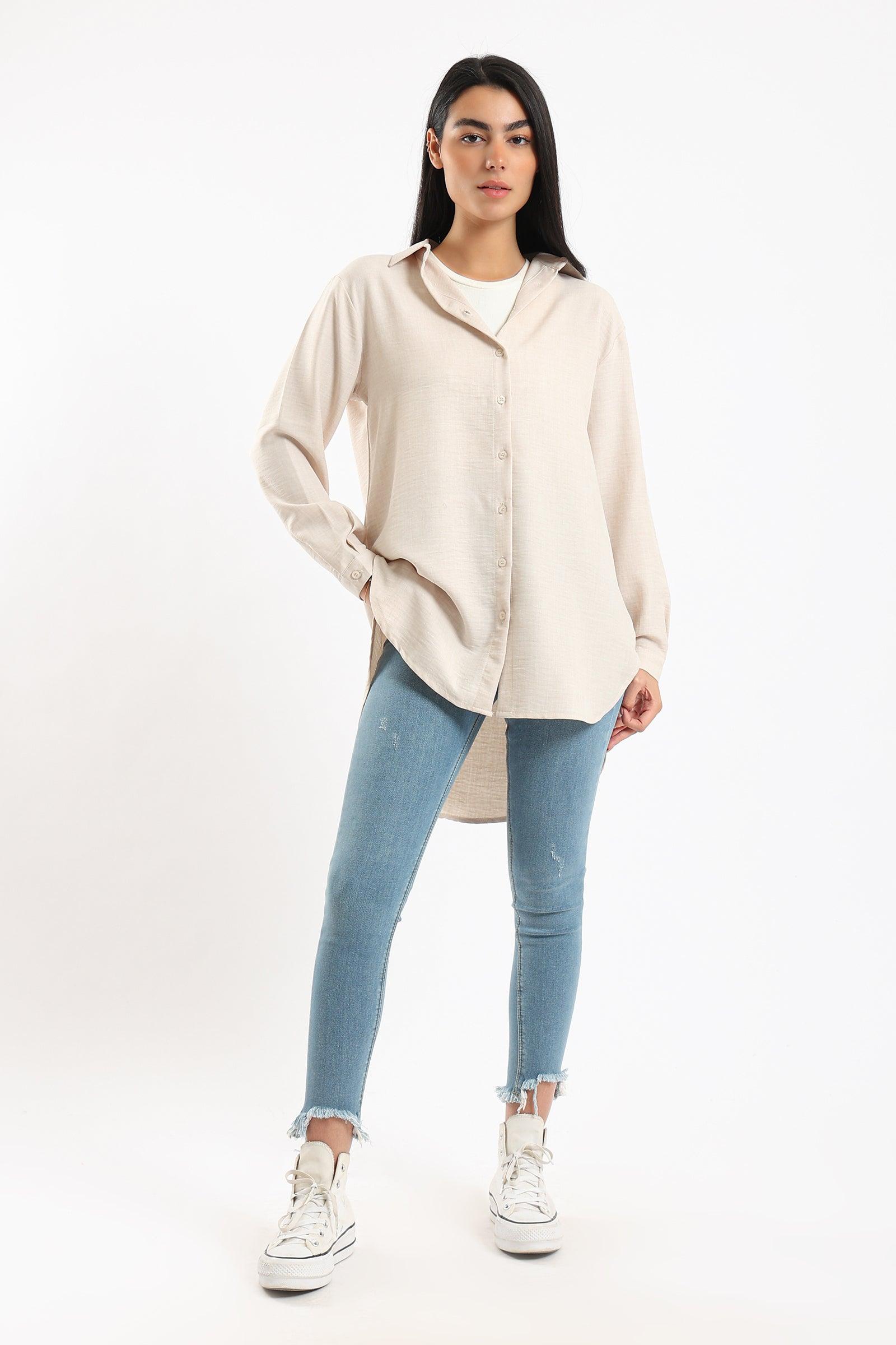 Asymmetrical Tencel Shirt - Clue Wear