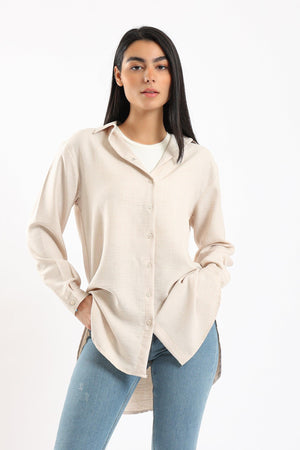 Asymmetrical Tencel Shirt - Clue Wear