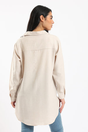 Asymmetrical Tencel Shirt - Clue Wear