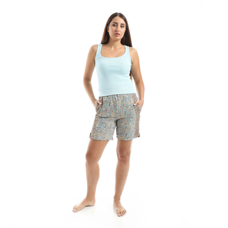 Jamila Set Tank Top & Cut Derby Shorts – Baby Blue