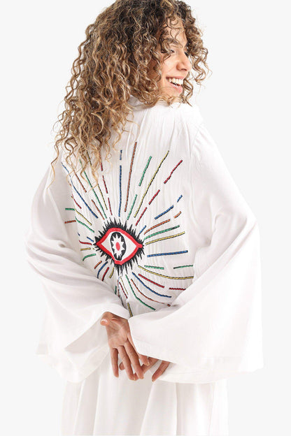 Back Eye Embroidery Kimono - Carina - ÙƒØ§Ø±ÙŠÙ†Ø§