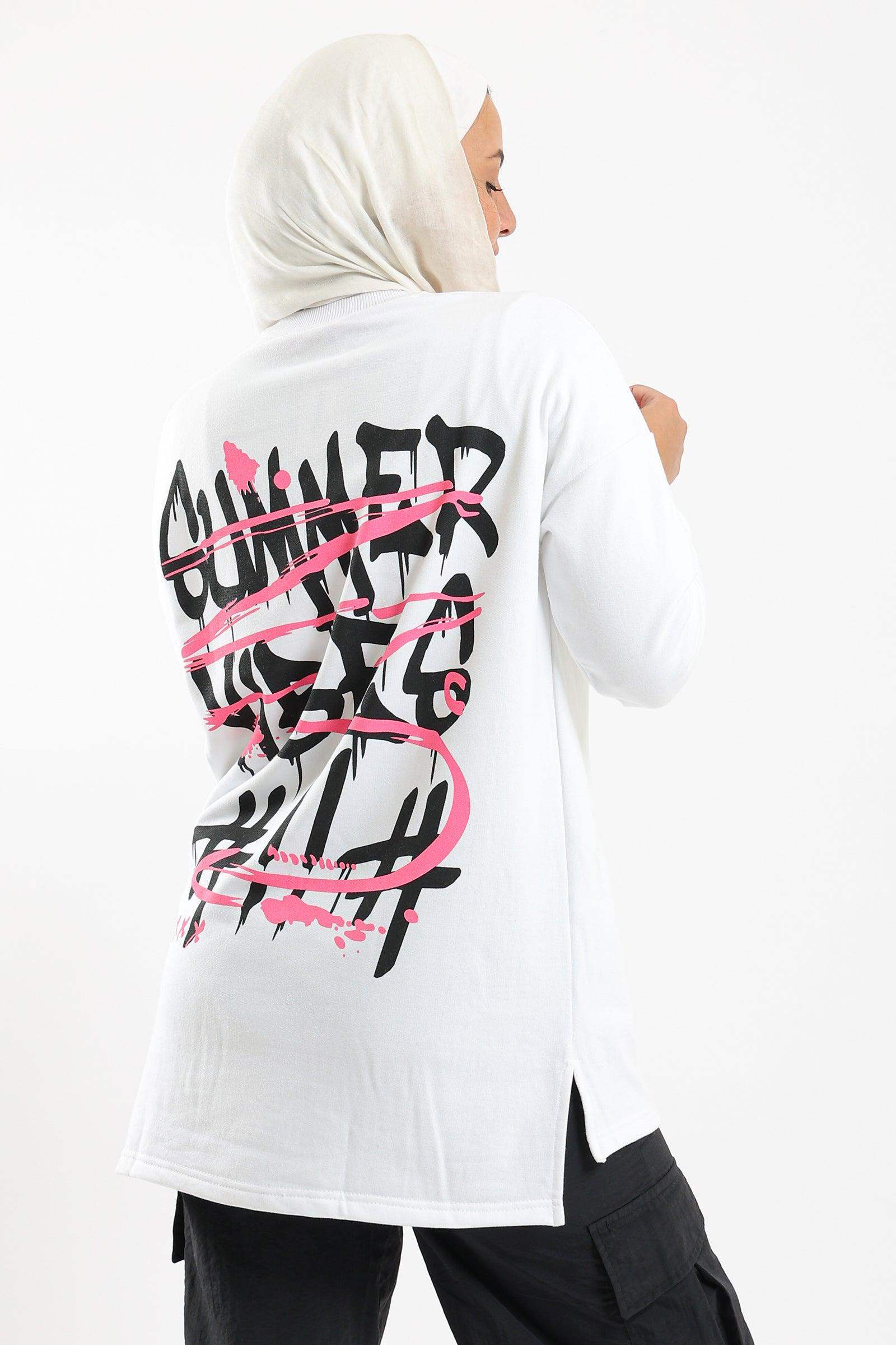 Back Printed Lounge Sweatshirt - Carina - ÙƒØ§Ø±ÙŠÙ†Ø§