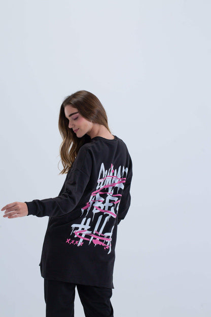 Back Printed Lounge Sweatshirt - Carina - ÙƒØ§Ø±ÙŠÙ†Ø§